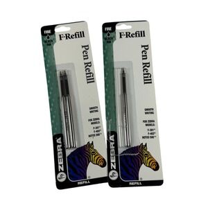Zebra Pen Refill 0.7mm Black Ink F-301 F-402 NOTUS 500 (3 PenRefills)